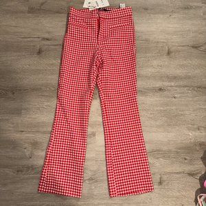 Zara Gingham Flare Pants